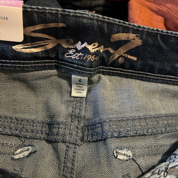 Seven7 Women's Rocker Slim Boot Cut Jeans - Dark Blue - Picture 9 of 10